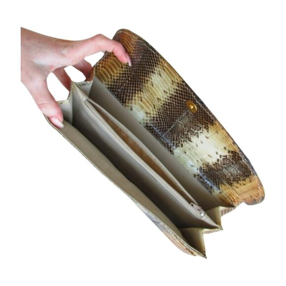 Vintage Genuine Snake Skin Leather Clutch Purse - Picture 6 of 7